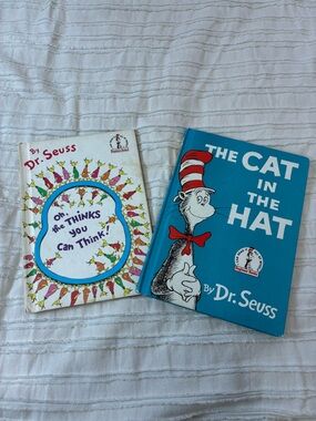 2 vintage Dr. Seuss books Cat in the Hat & Oh The Things you can Think!